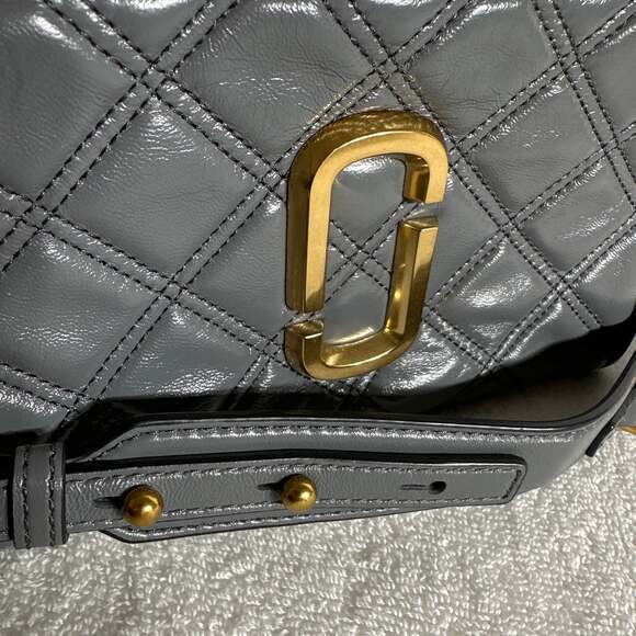 Marc Jacobs The Quilted Softshot 21 Crossbody Camera Bag in Cement Grey Lambskin - Picture 4 of 10
